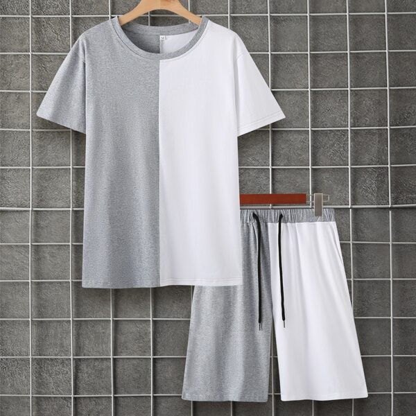 

Men Two Tone Tee & Track Shorts, Multicolor