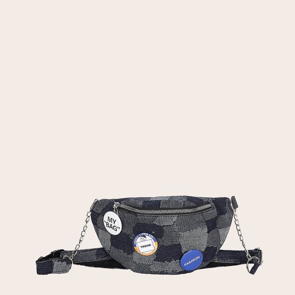 

Patchwork Pattern Fanny Pack, Multicolor