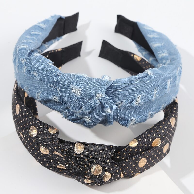 

2pcs Polka Dot Print Headband, Multicolor