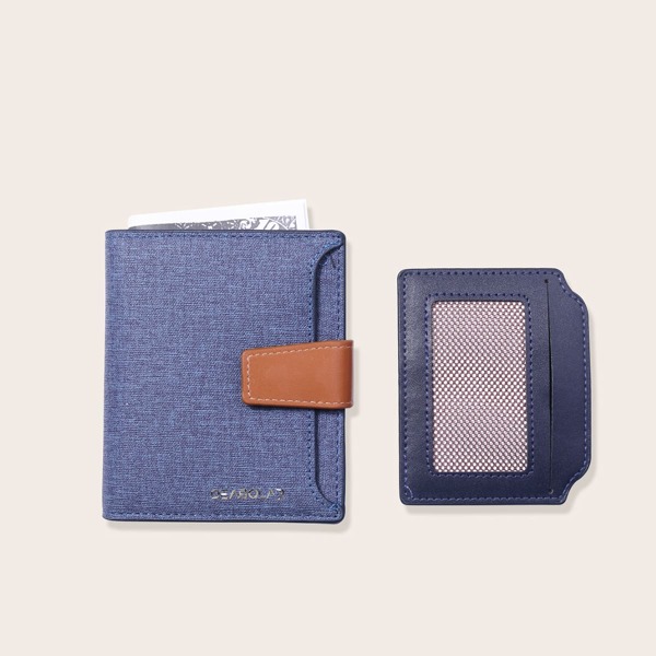 

Men Fold Over Wallet With Card Holder, Blue