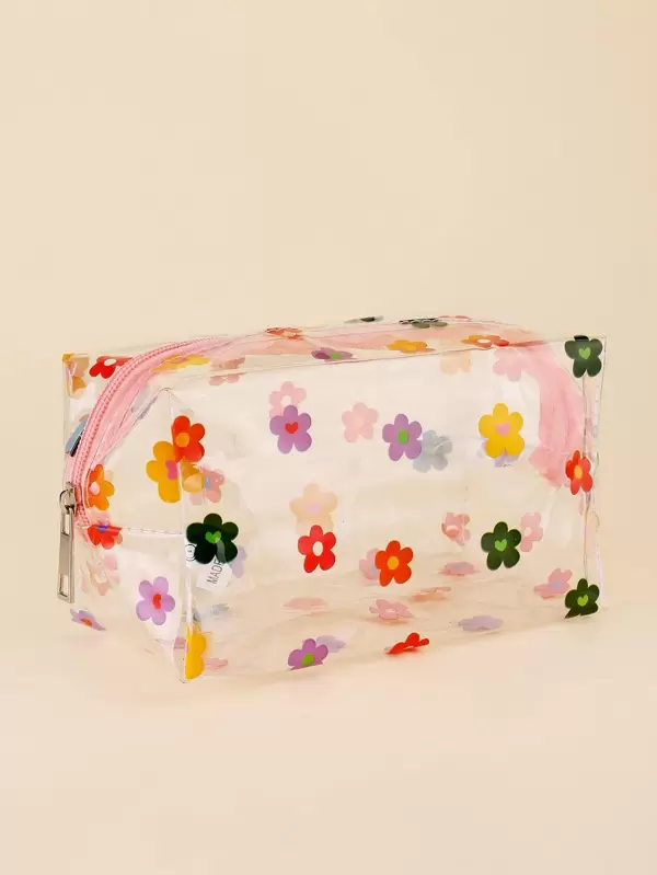 flower print makeup bag