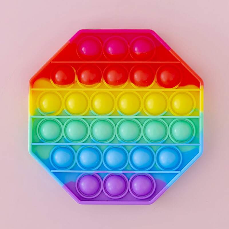 

1pc Rainbow Stress Relief Bubble Toy, Multicolor