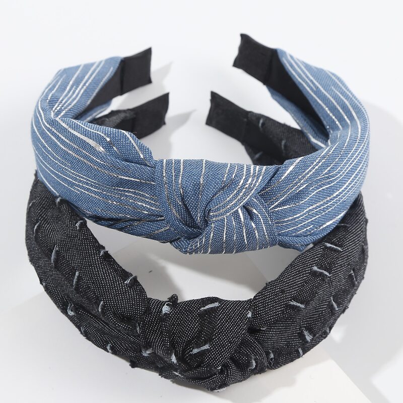 

2pcs Striped Print Headband, Multicolor