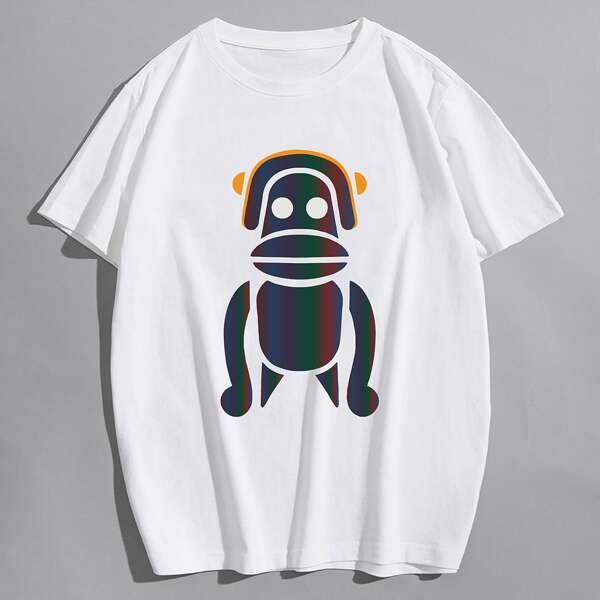 

Men Cartoon Graphic Tee, White