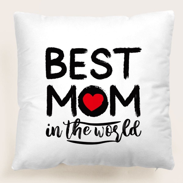 

Mother's Day Slogan Graphic Cushion Cover Without Filler, Multicolor