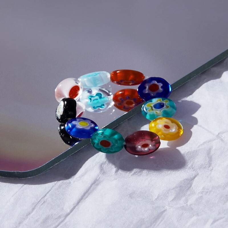 

Flower Pattern Ring, Multicolor