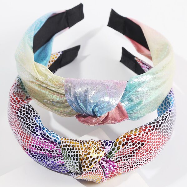 

2pcs Knot Design Headband, Multicolor