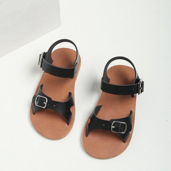 

Toddler Girls Buckle Decor Sandals, Black