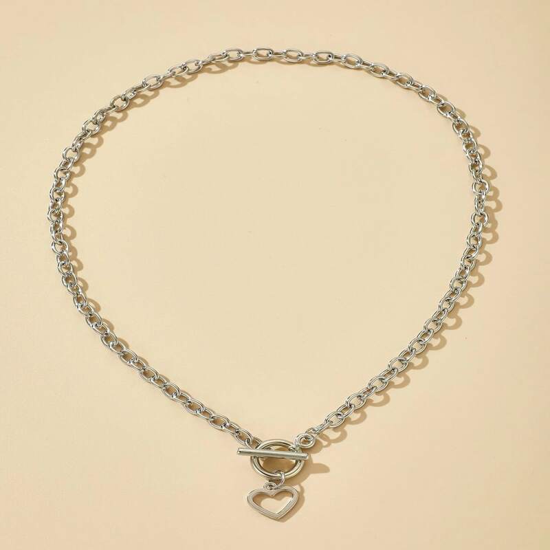 

Heart Chain Necklace, Silver