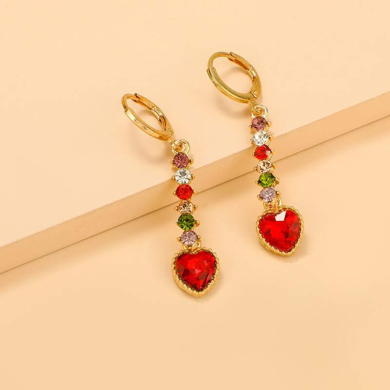 

Heart Drop Earrings, Multicolor