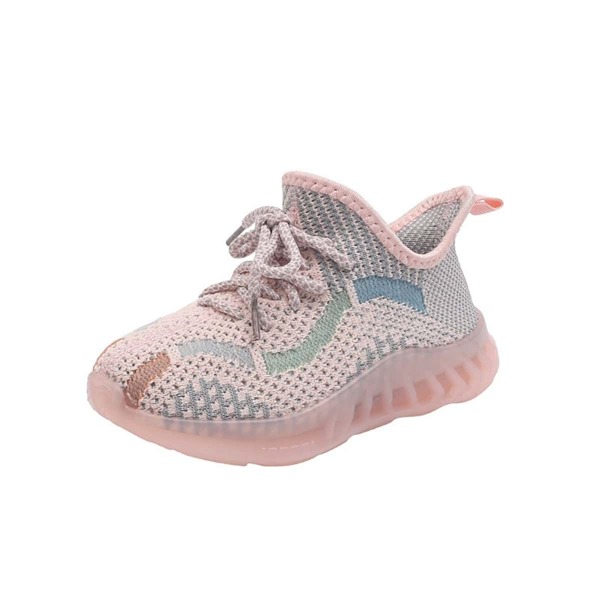 

Girls Lace-up Decor Sneakers, Pink