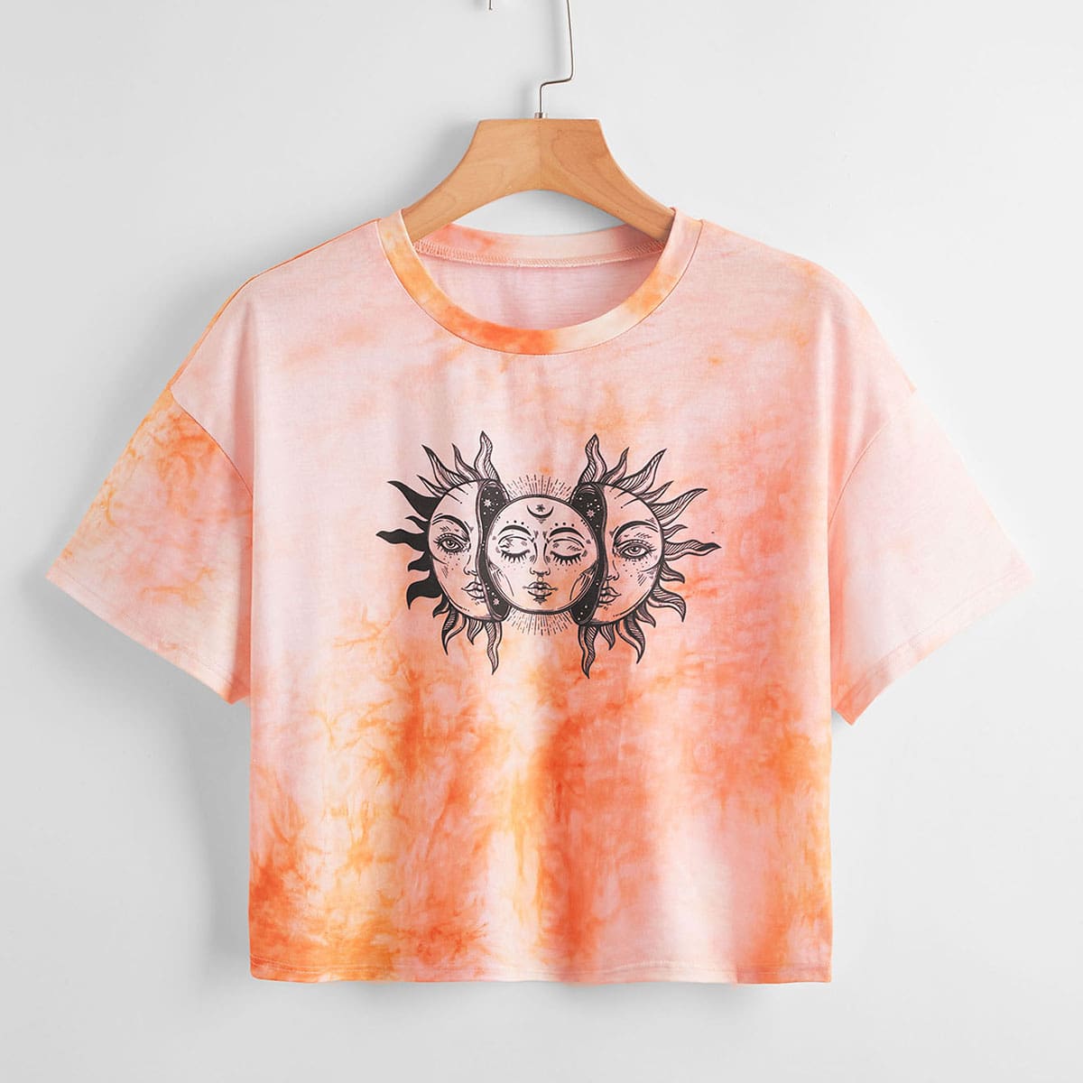 

Sun Graphic Tie Dye Tee, Orange