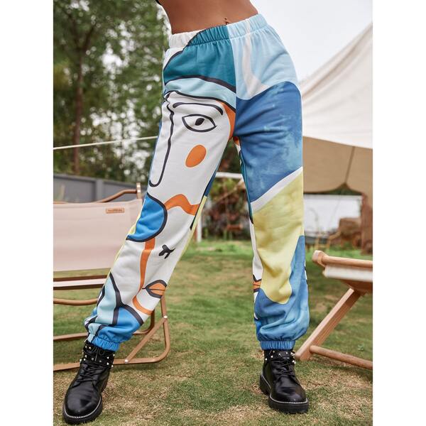 

Abstract Figure Graphic Sweatpants, Multicolor