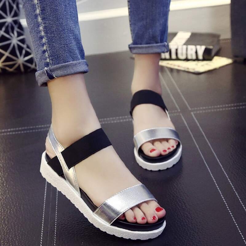 

Colorblock Ankle Strap Sandals, Multicolor