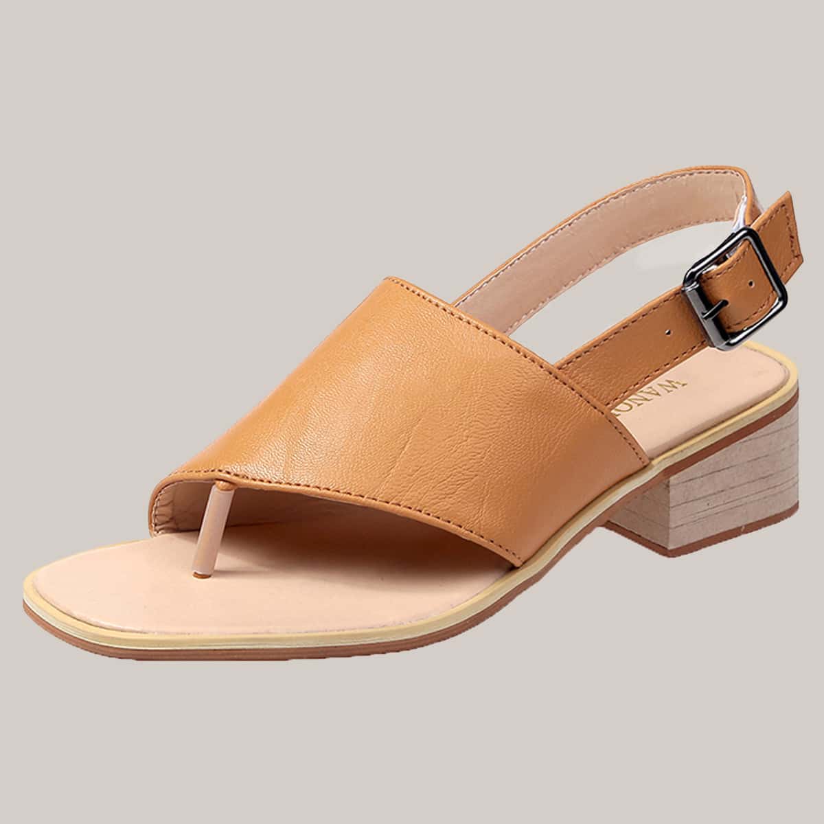 

Peep Toe Chunky Heeled Slingback Sandals, Yellow