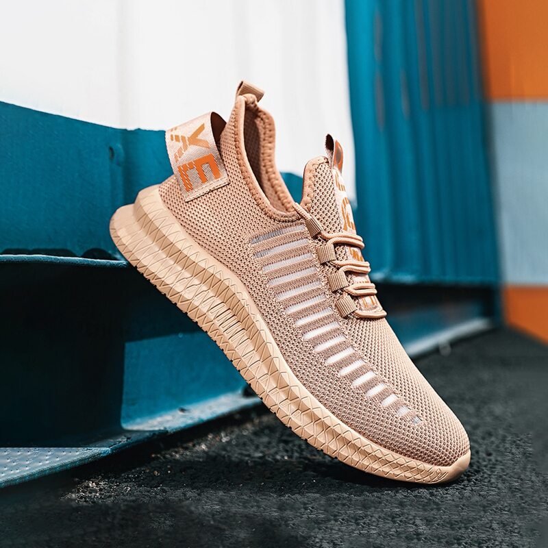 

Guys Mesh Panel Lace Up Front Sneakers, Brown