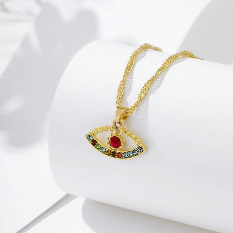 

Eye Pendant Necklace, Gold