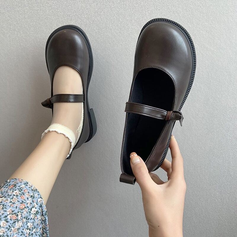 

Knot Strap Mary Jane Flats, Chocolate brown