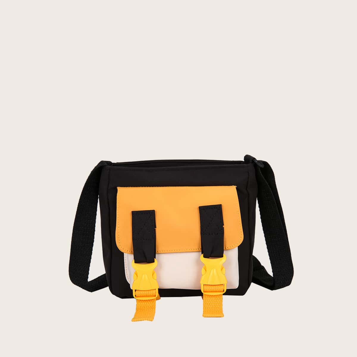 

Colorblock Buckle Crossbody Bag, Multicolor