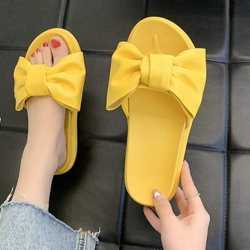 

Bow Slide Sandals, Yellow