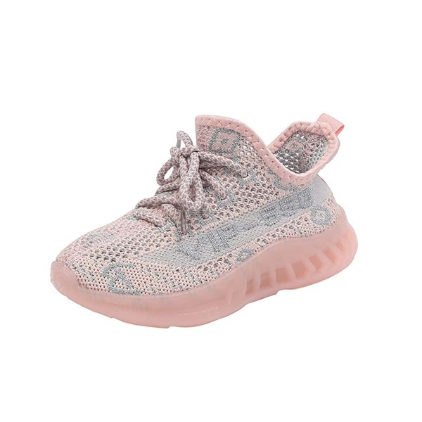 

Girls Lace-up Decor Sneakers, Pink