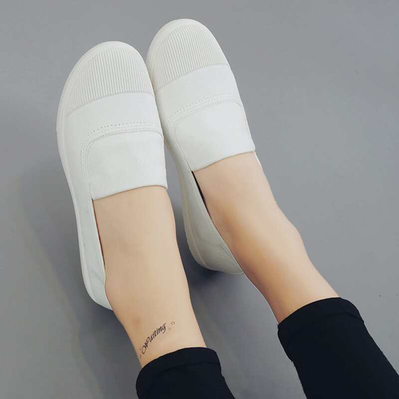 

Solid Slip On Sneakers, White