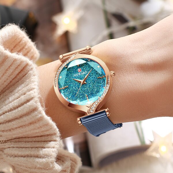 

Rhinestone Decor Mesh Strap Quartz Watch