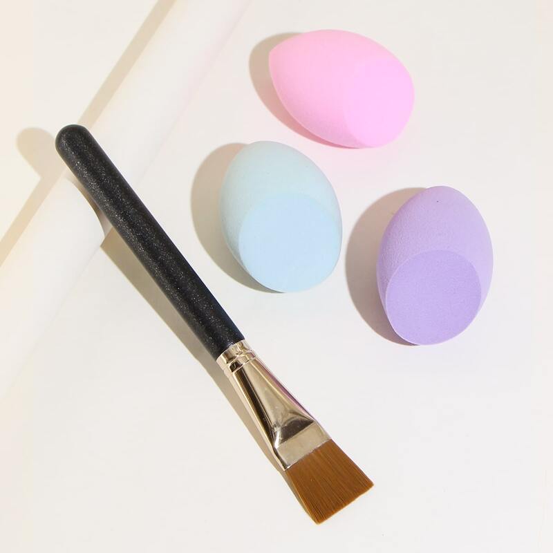 

1pc Face Cream Brush & 3pcs Makeup Sponge, Multicolor