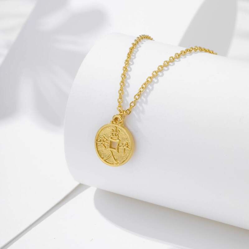 

Coin Pendant Necklace, Gold