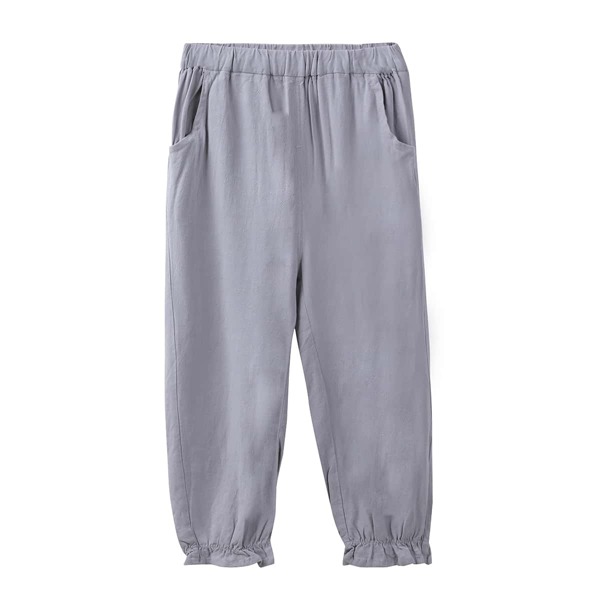 

Toddler Girls Elastic Waist Frill Hem Pants, Grey