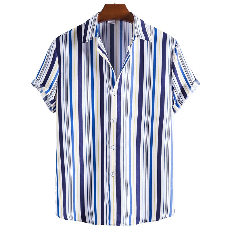 

Guys Vertical Striped Button Up Shirt, Multicolor