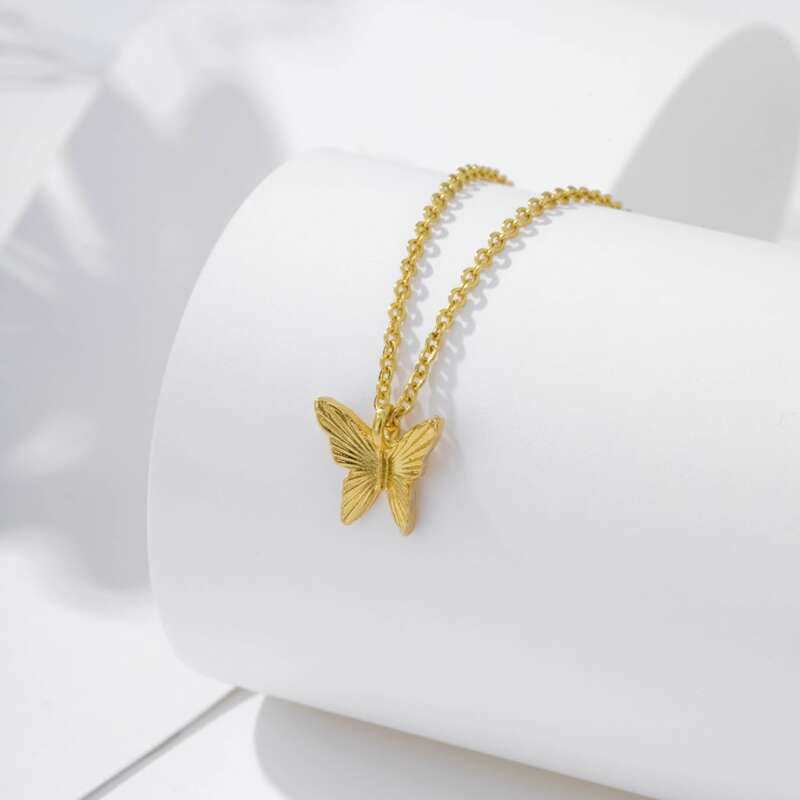 

Butterfly Pendant Necklace, Gold