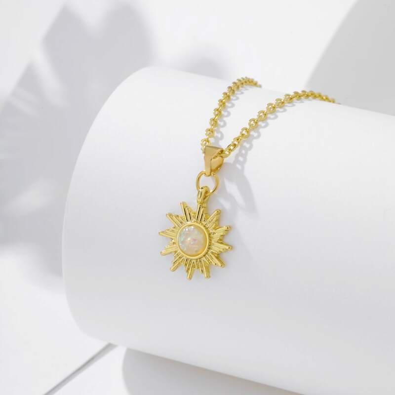 

Sun Pendant Necklace, Gold
