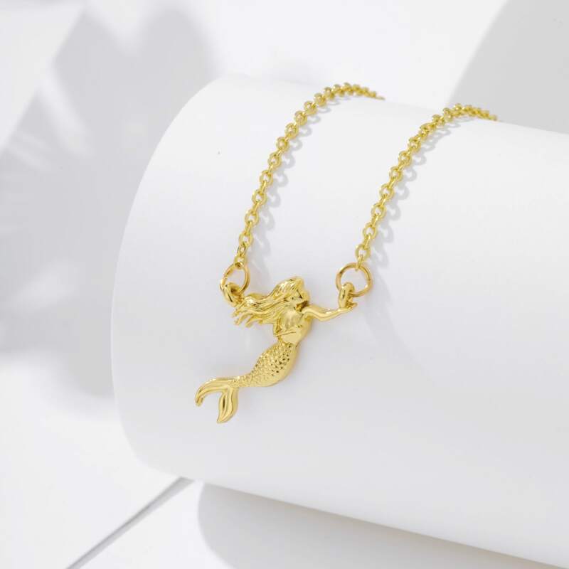 

Mermaid Pendant Necklace, Gold