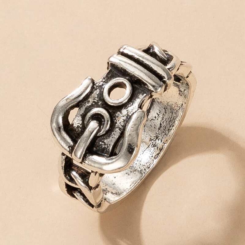 

Belt Design Ring, Silver
