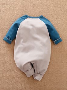 Yierying Áo liền quần Em bé Đắp vá Hoạt hình Giải trí - Nhiều màu - Xem 2