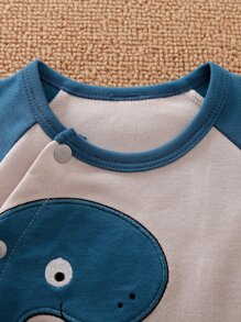 Yierying Áo liền quần Em bé Đắp vá Hoạt hình Giải trí - Nhiều màu - Xem 3