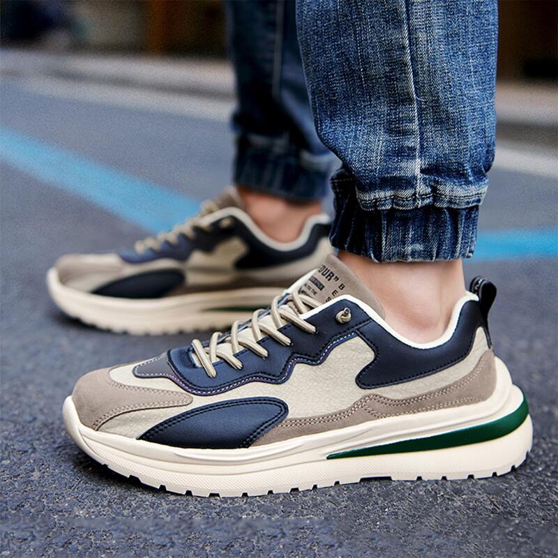 

Guys Colorblock Lace Up Front Sneakers, Khaki