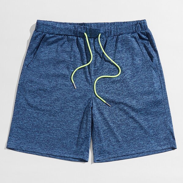 

Men Drawstring Waist Shorts, Dusty blue