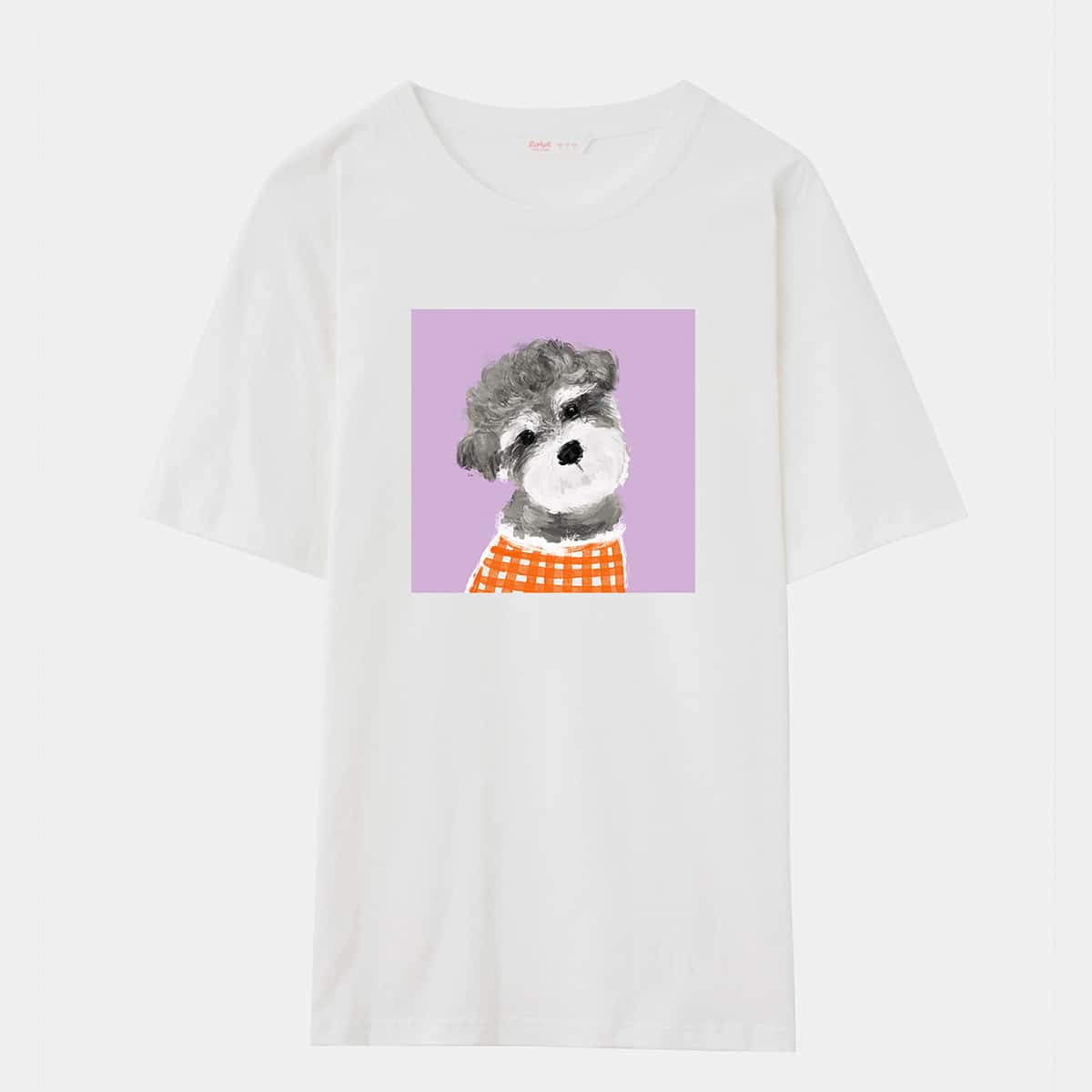

ROMWE X Mia Dog Graphic Oversized Tee, White
