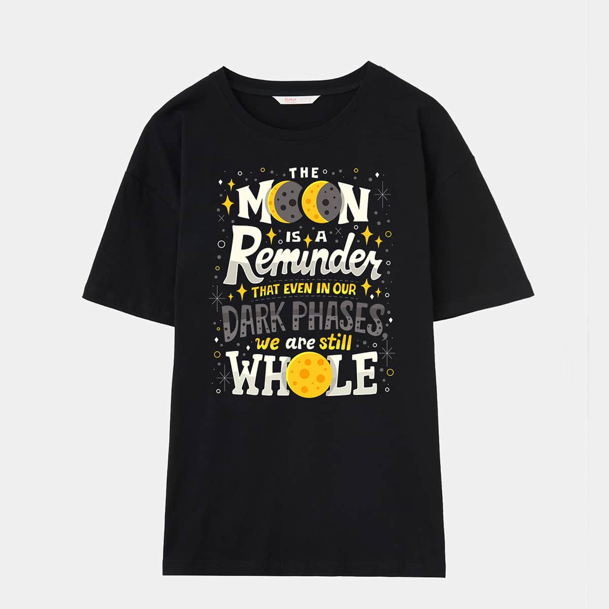 

ROMWE X Risarodil Letter Graphic Tee, Black