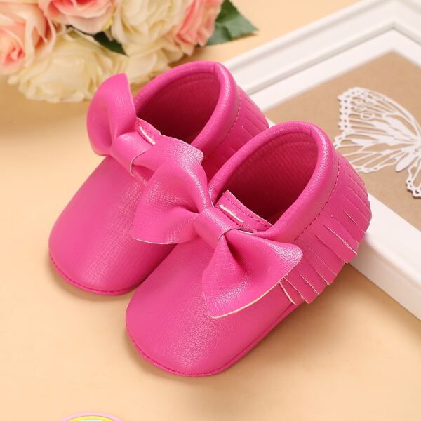 

Baby Girl Bow Decor Flats, Hot pink