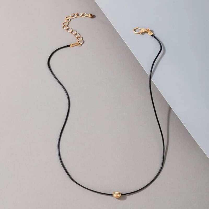 

Geo Charm Necklace, Black