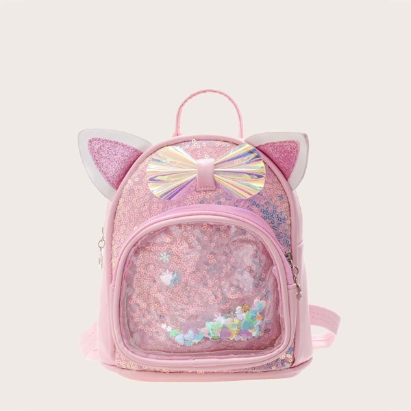 

Girls Sequin & Bow Decor Backpack, Pink