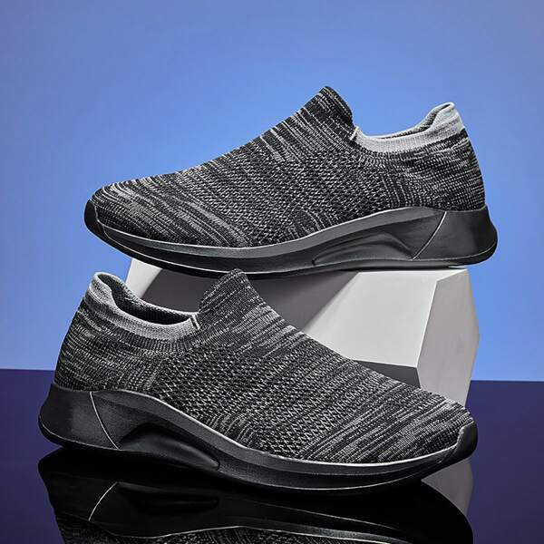 

Men Slip On Running Shoes, Black