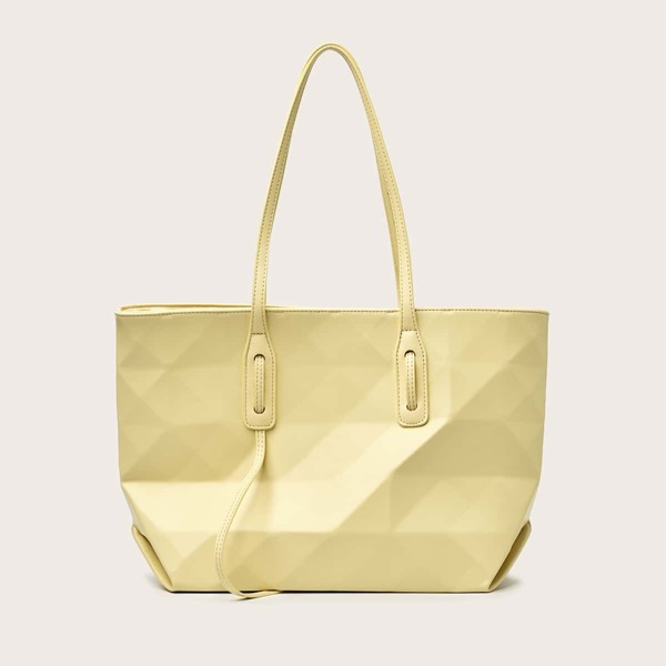 

Minimalist Fold Design Shoulder Tote Bag, Yellow