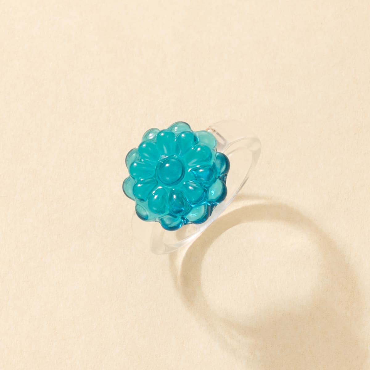 

Flower Resin Ring, Blue
