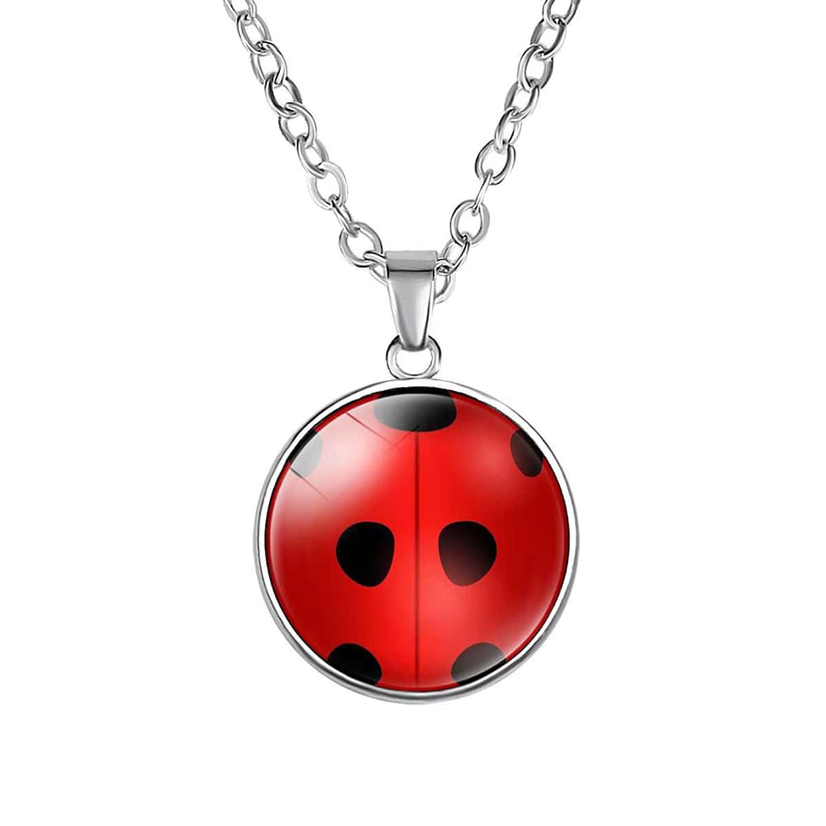 

Ladybug Pendant Necklace, Silver
