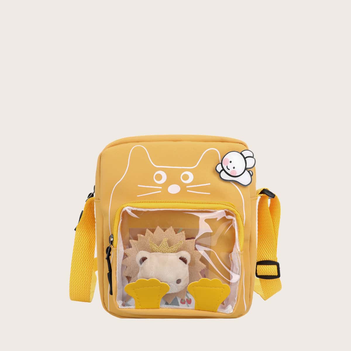 

Cartoon Clear Pocket Crossbody Bag, Yellow