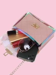 Mini Twist Lock Holographic Satchel Bag